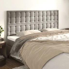 Testiere 4 Pz Grigio Chiaro 100x5x78/88 Cm İn Velluto /