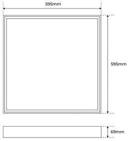 Plafoniera LED 60x60 40W IP40 110lm/W No Flickering UGR19 Anti Abbagliamento