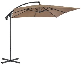 Ombrellone A Sbalzo Con Palo İn Acciaio 250x250 Cm Tortora /