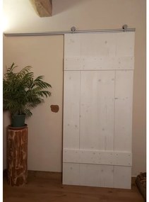 Anta per porta scorrevole Barn in legno massello bianco L 96 x H 215 cm reversibile