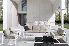 Divano da giardino bianco in alluminio Merrigan – Bizzotto