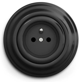 Kliklap - Presa da parete retrò con cornice 230V nera