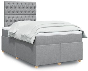 Giroletto A Molle Con Materasso Grigio Chiaro 120x200cm Tessuto /