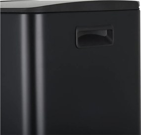 Cestino per la spazzatura nero opaco in acciaio per raccolta differenziata/con pedale 2x30 l Aliya – Spirella