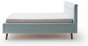 Letto matrimoniale imbottito azzurro con contenitore con rete inclusa 140x200 cm Lotte – Meise Möbel