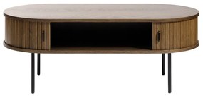 Tavolino in rovere decorato in colore naturale 60x120 cm Nola - Unique Furniture