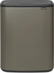 Bidone in acciaio grigio touch per raccolta differenziata 60 l Bo Touch Bin - Brabantia
