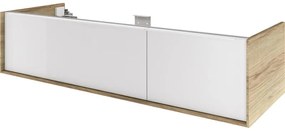 Mobile da bagno sospeso sotto lavabo L 135 x H 32 x P 48 cm laccato lucido, 1 cassetto SENSEA Neo