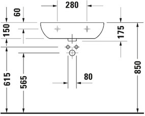 Duravit 23116000702 - Lavabo sospeso D-CODE 60x46 cm ceramica/bianco lucido
