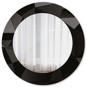 Specchio tondo con decoro Abstract black fi 50 cm