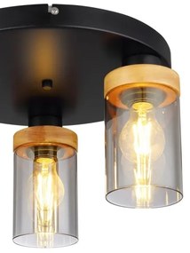 Globo 15557-3D - Lampadario a plafone FINCA 3xE27/40W/230V metallo/legno