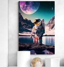 Quadro su tela – Astronauta sulla superficie di un pianeta sconosciuto