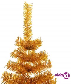 vidaXL Albero di Natale Artificiale con Supporto Oro 180 cm PET