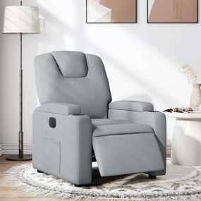 Poltrona Elettrica Reclinabile Grigio Chiaro İn Tessuto /