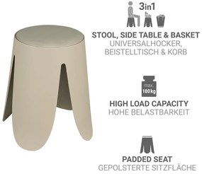 Sgabello beige in plastica impilabile Comiso – Wenko