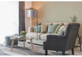 Duolla - Lampada con piedistallo CANNES 1xE27/15W/230V diametro 45 cm argento/bianco