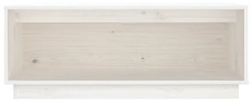 Mobile porta tv bianco 90x35x35 cm in legno massello di pino