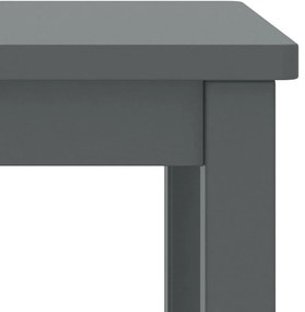 Comodino Grigio Scuro 35x30x47 cm in Legno Massello di Pino