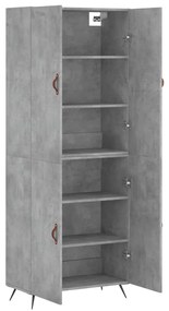 Credenza grigio cemento 69,5x34x180 cm in legno multistrato