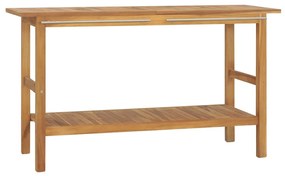 Vanità da bagno in legno massello di teak 132x45x75 cm