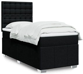 Giroletto A Molle Con Materasso Nero 100x200 Cm İn Tessuto /