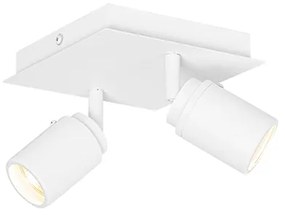Faretto da bagno smart bianco quadrato 2 luci IP44 incl. 2 Wifi GU10 50mm - Ducha