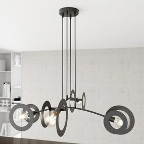 Lampadario a sospensione in acciaio EUFORIA 4 nero 4xE27