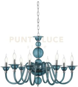 Lampadario tebe 8 luci ottanio e cromo attacco e14 d.87cm