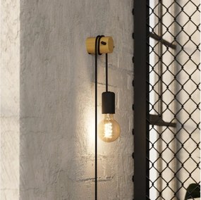 Eglo 43898 - Lampada da parete BUDDON 1xE27/13W/230V nero/beige