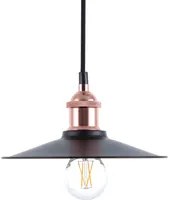 Lampada a Sospensione lampadario in Metallo Nero Stile Industriale 22 cm