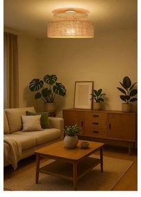 Plafoniera BOHO 1xE27/60W/230V diametro 40 cm rattan
