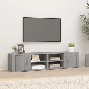 Mobili tv 2 pz grigio sonoma 80x31,5x36 cm legno multistrato