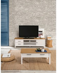 Mobile TV bianco in legno di pino 158x47 cm Miranda - Marckeric