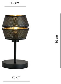 Lumetto Contemporaneo 1 Luce Enea In Metallo Nero E Oro