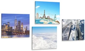 Set di quadri – Vista sui grattacieli di New York