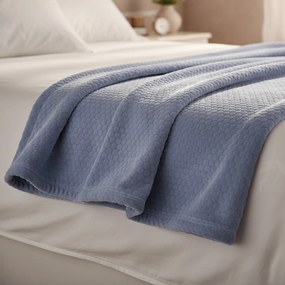 Plaid motivo 3D 160x130 cm Bubbles azzurro