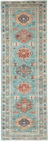 Kazak Tappeto 250 x 80 Turchese (Pakistan) Annodato A Mano