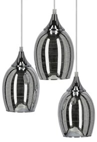 Lampadario a sospensione con filo MARINA 3xE27/60W/230V cromo