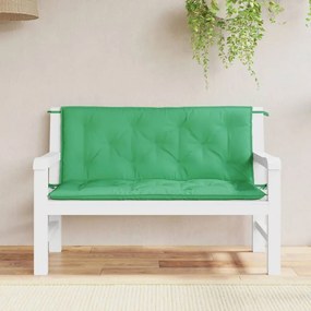 Cuscini Panca Da Giardino 2pz Verdi 120x50x7 Cm Tessuto Oxford /