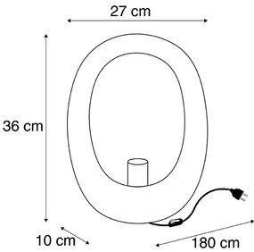Lampada da tavolo di design nera con interno dorato 36 cm - Cova
