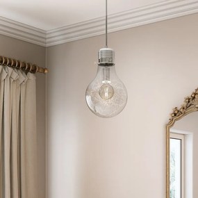 Lampadario Neoclassico Bombilla grigio cristallo E27 INSPIRE