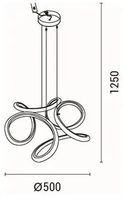 Lampadario LED a sospensione con filo LED/24W/230V 3000K 50x120 cm