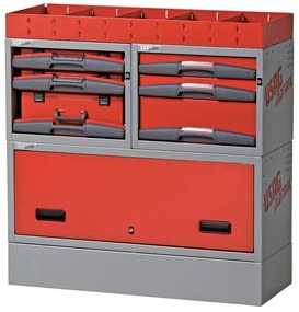 Armadietto da officina USAG Composizione per allestimento furgone in acciaio 6 cassetti 1 ripiani, L 99 x P 37.5 x H 101.4 cm