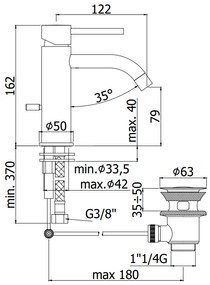 Paffoni Light LIG071NO Miscelatore Lavabo Senza Scarico Nero Opaco