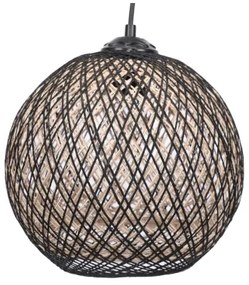 Lampadario su corda JUTE 1xE27/60W/230V nero