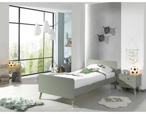 Letto per bambini verde oliva in legno di pino , 90 x 200 cm Billy - Vipack