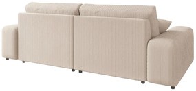 Divano angolare variabile in velluto a coste beige Justin - Ropez