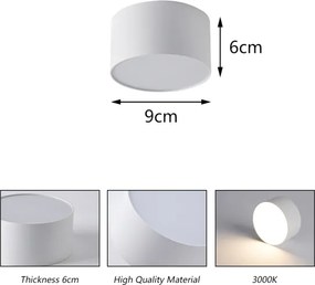 Brilagi - Plafoniera LED da bagno FORIS LED/9W/230V Ø 9 cm bianca IP44