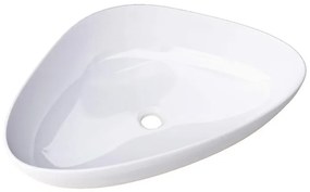Lavabo da appoggio Bergamo SANYCCES rettangolare in ceramica L 59 x H 14 x P 39 cm bianco lucido piletta non inclusa