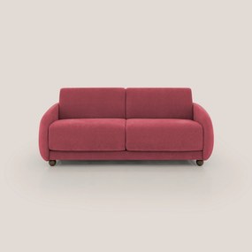 Giglio divano letto scandinavo japandi con materasso H18 cm in tessuto Bouclé impermeabile T07